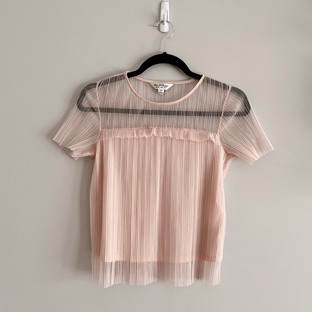 Miss Selfridge Peasant Sheer Back Blouse